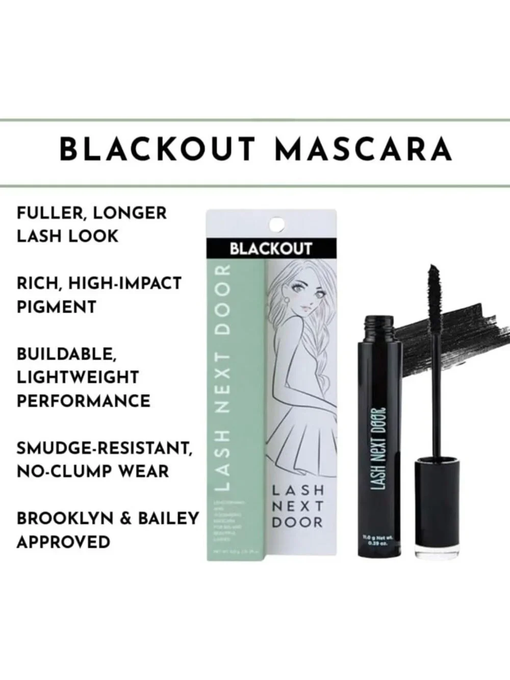 Water Resistant Blackout Mascara - Volume & Length, Smudge Proof, No Clump